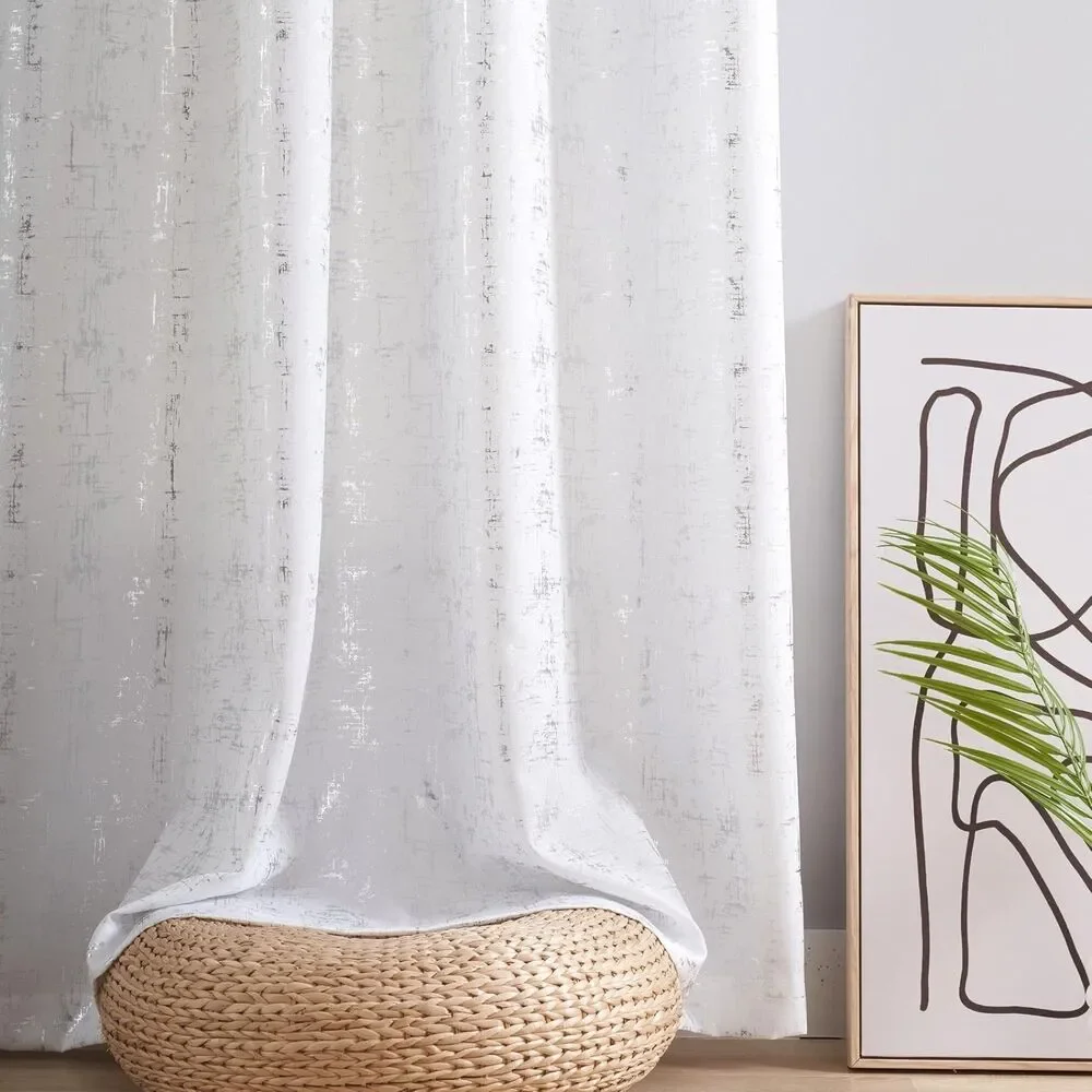 Taisier Home Geometric Dot Linen Curtains - 52